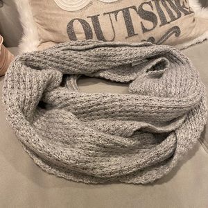 Gray knit infinity scarf